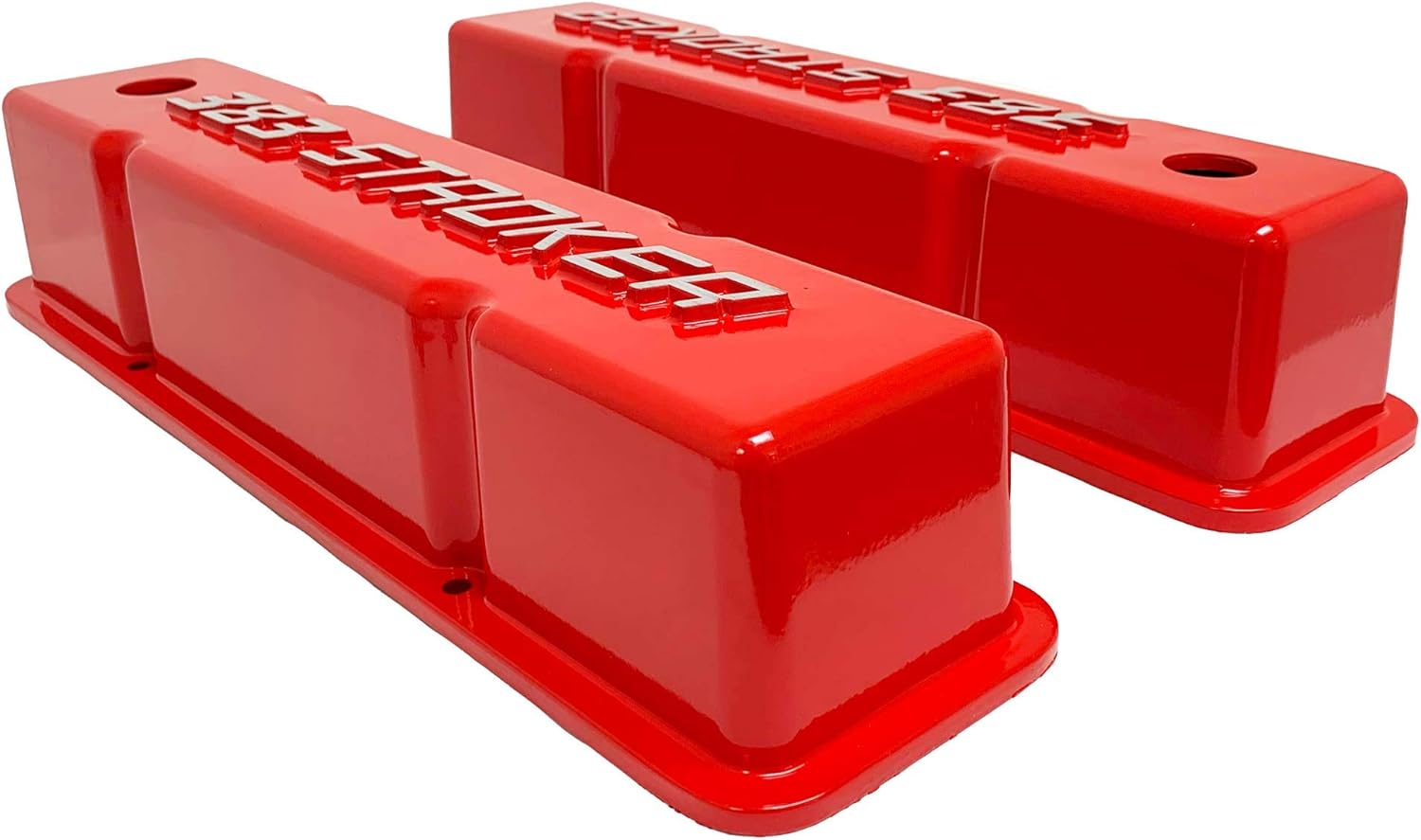 383 STROKER Small Block Chevy Valve Covers - SBC Tall - Red