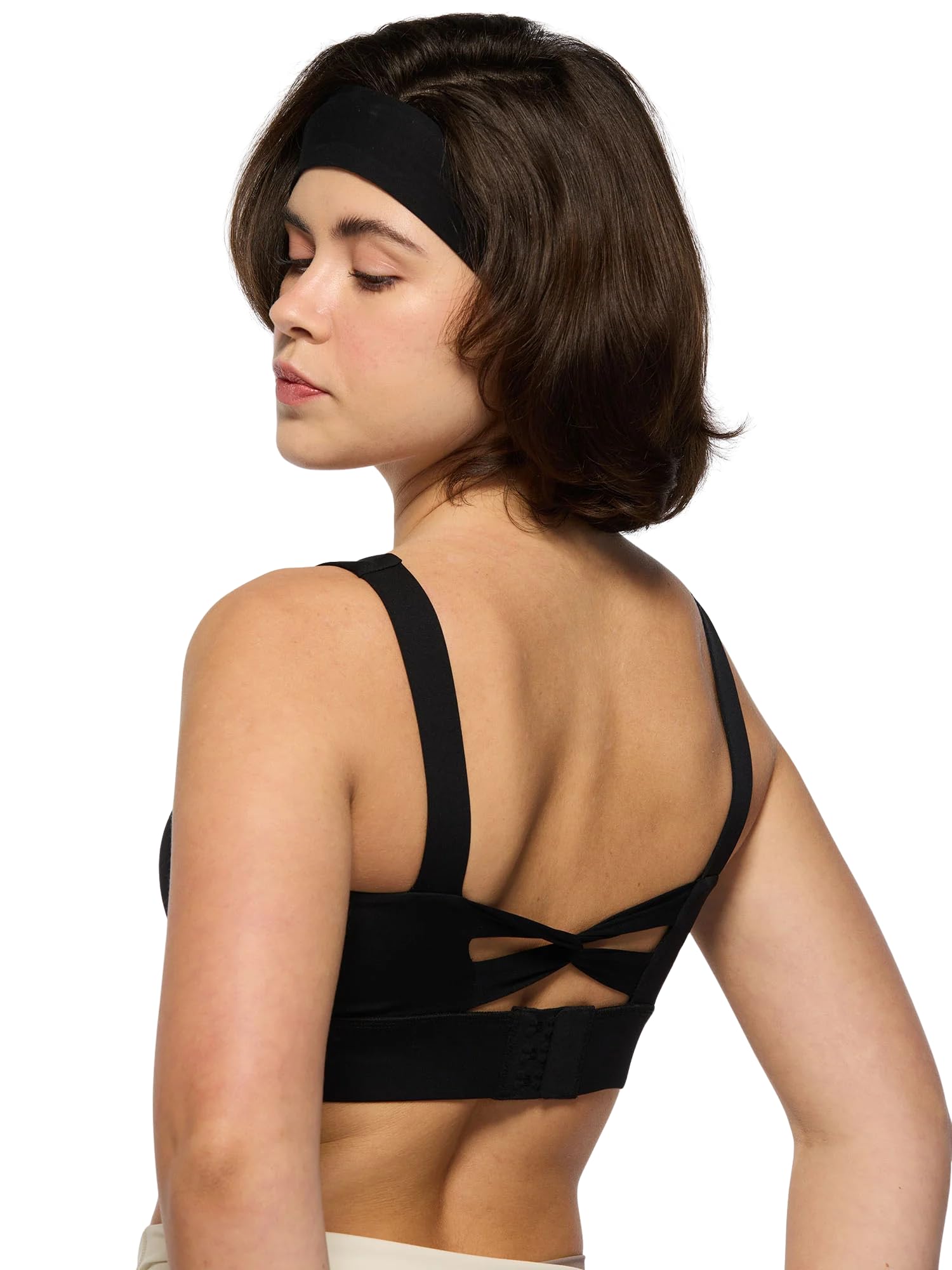 High Impact Sports Bra for Women | Twist Back, Hook and Eye Closure, High Support, Stitched Pads, Moisture Wicking Activewear-image-22