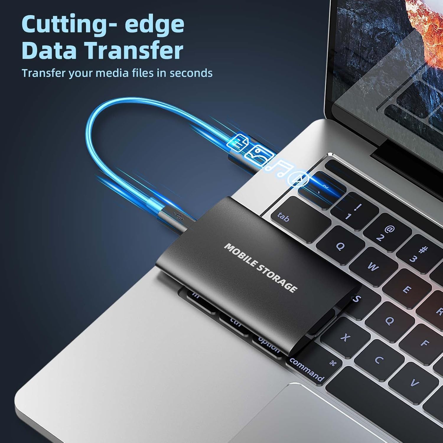 Sperric Disco Duro Externo 2T USB Ultrafino Diseño Metálico Portátil para Mac, PC, Laptop, Ordenador, Smart TV — view 3