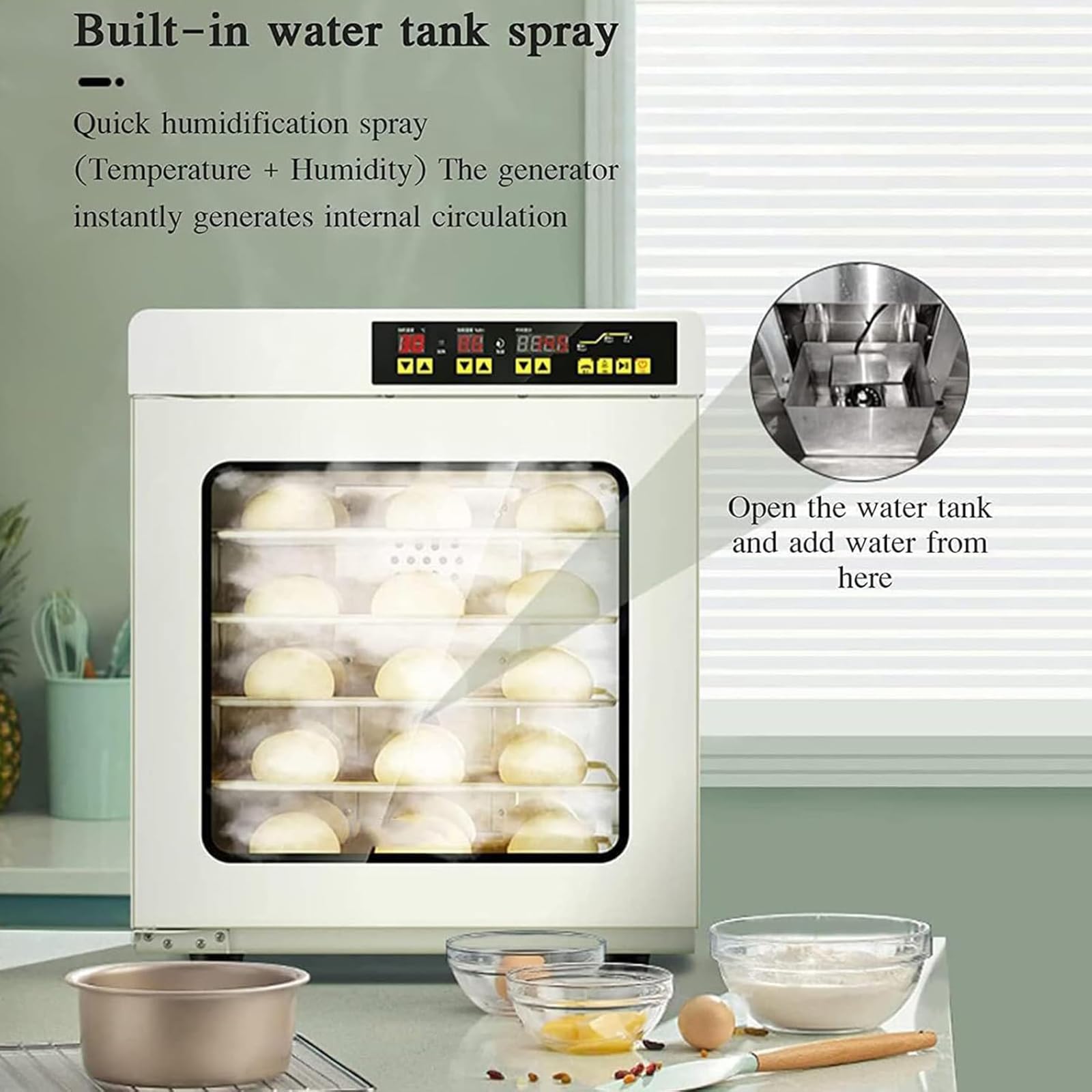Máquina De Fermentación De Masa Comercial, Caja De Fermentación Inteligente De 5 Capas De 70 litros, Control Dual De Humedad Y Temperatura, para Bollos Al Vapor, Yogur, Natto