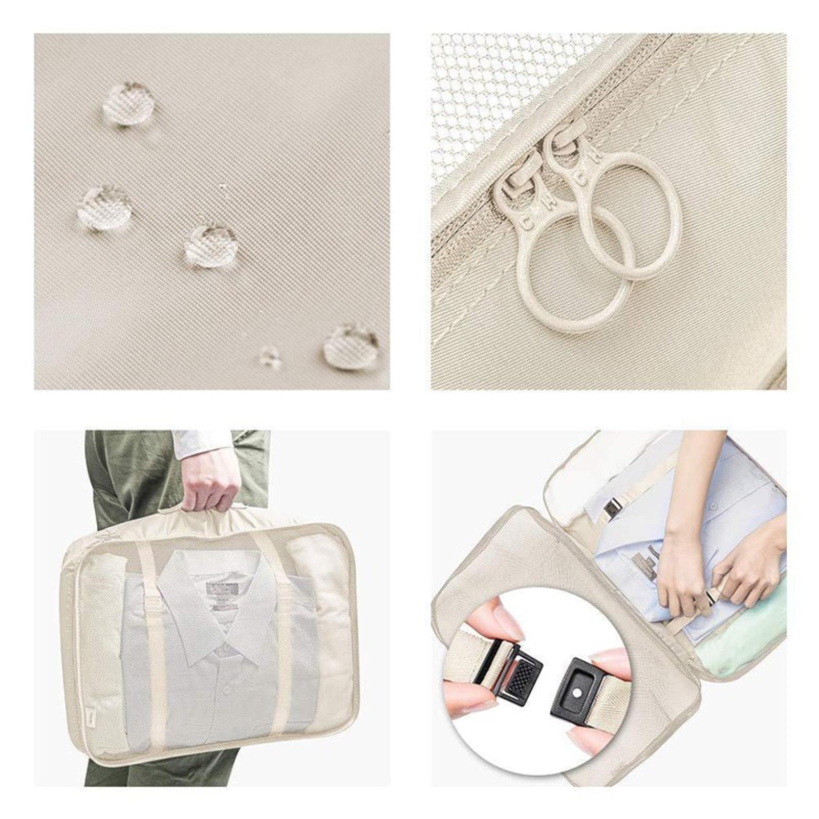 Zestaw 7 sztuk Organizator podróży Torby do przechowywania Zestaw do pakowania walizek Futerały do przechowywania Przenośny bagaż Tkanina But Tidy Pouch-7szt Koreański niebieski