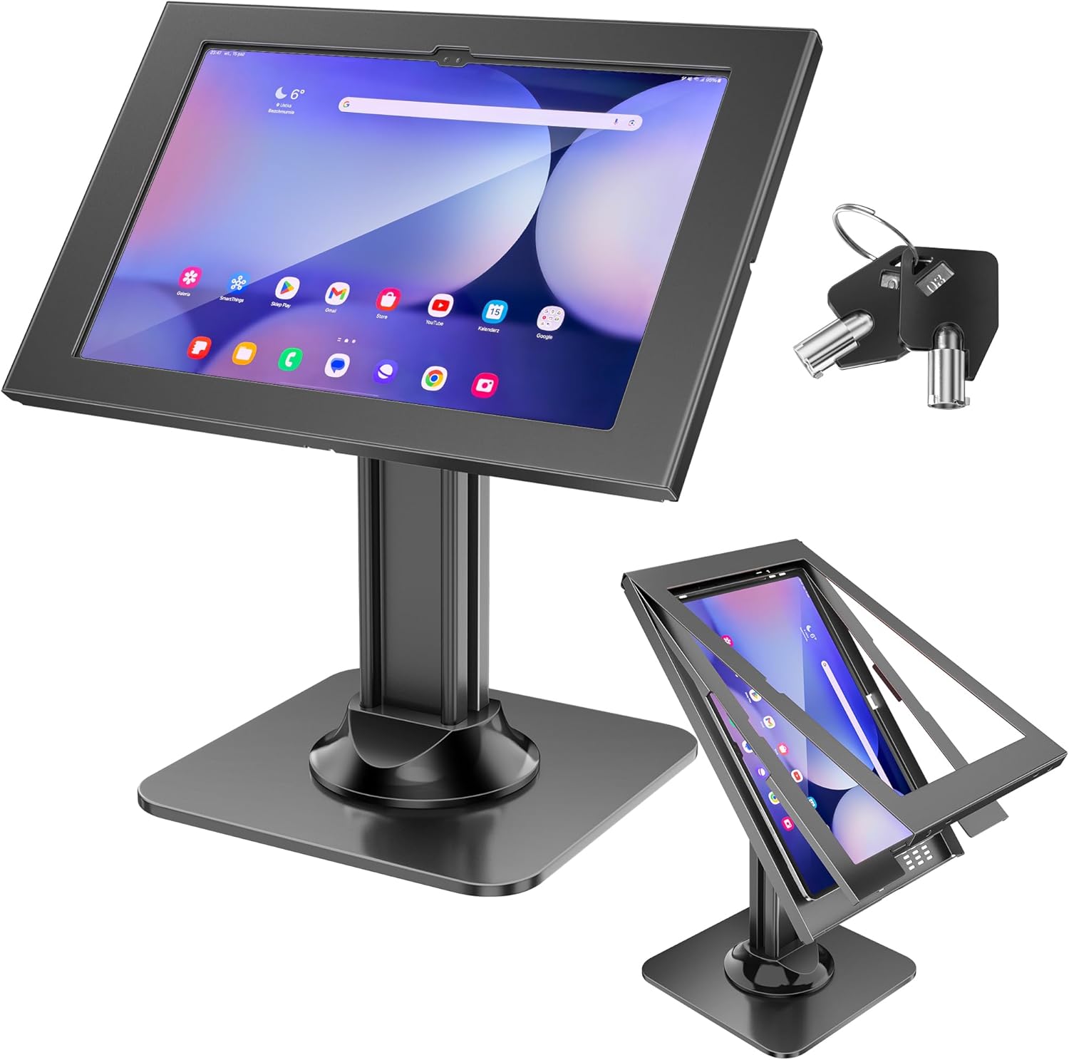 TitanLock Tablet Kiosk Stand with Anti Theft Enclosure