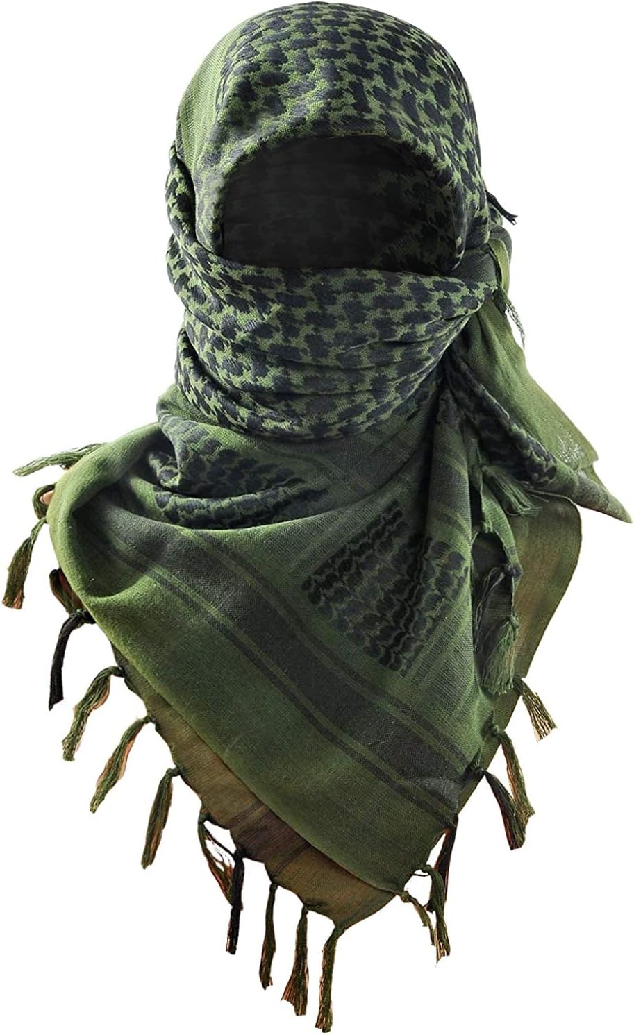 Luxns Military Shemagh Tactical Desert Scarf / 100% Cotton Keffiyeh Scarf Wrap for Men and Women