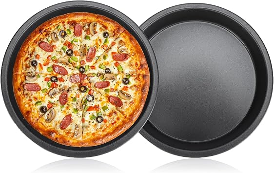Tissting 2Pcs Pizza Pan, 10-Inch Carbon Steel Non-Stick