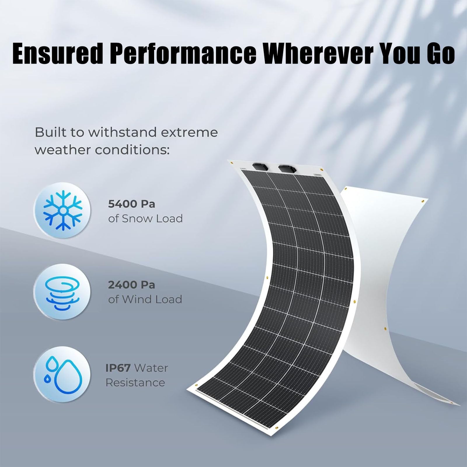 Pannello solare flessibile monocristallino pieghevole per alimentazione off-grid in camper, barca, furgone, auto, camper