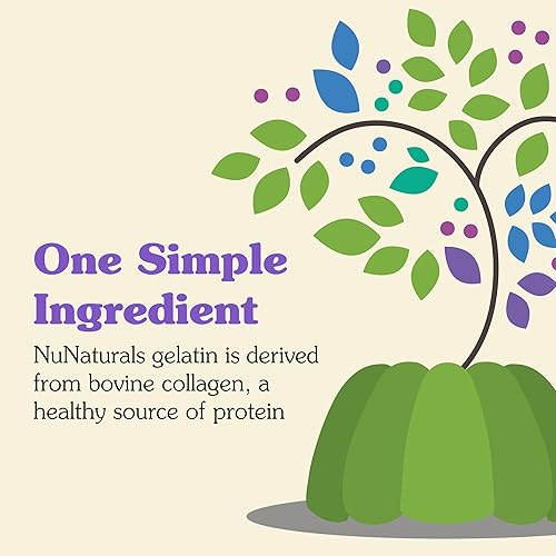 Miniatura 4 de NuNaturals Polvo de gelatina de carne sin sabor, espesa, estabiliza y texturiza instantáneamente, 5 libras