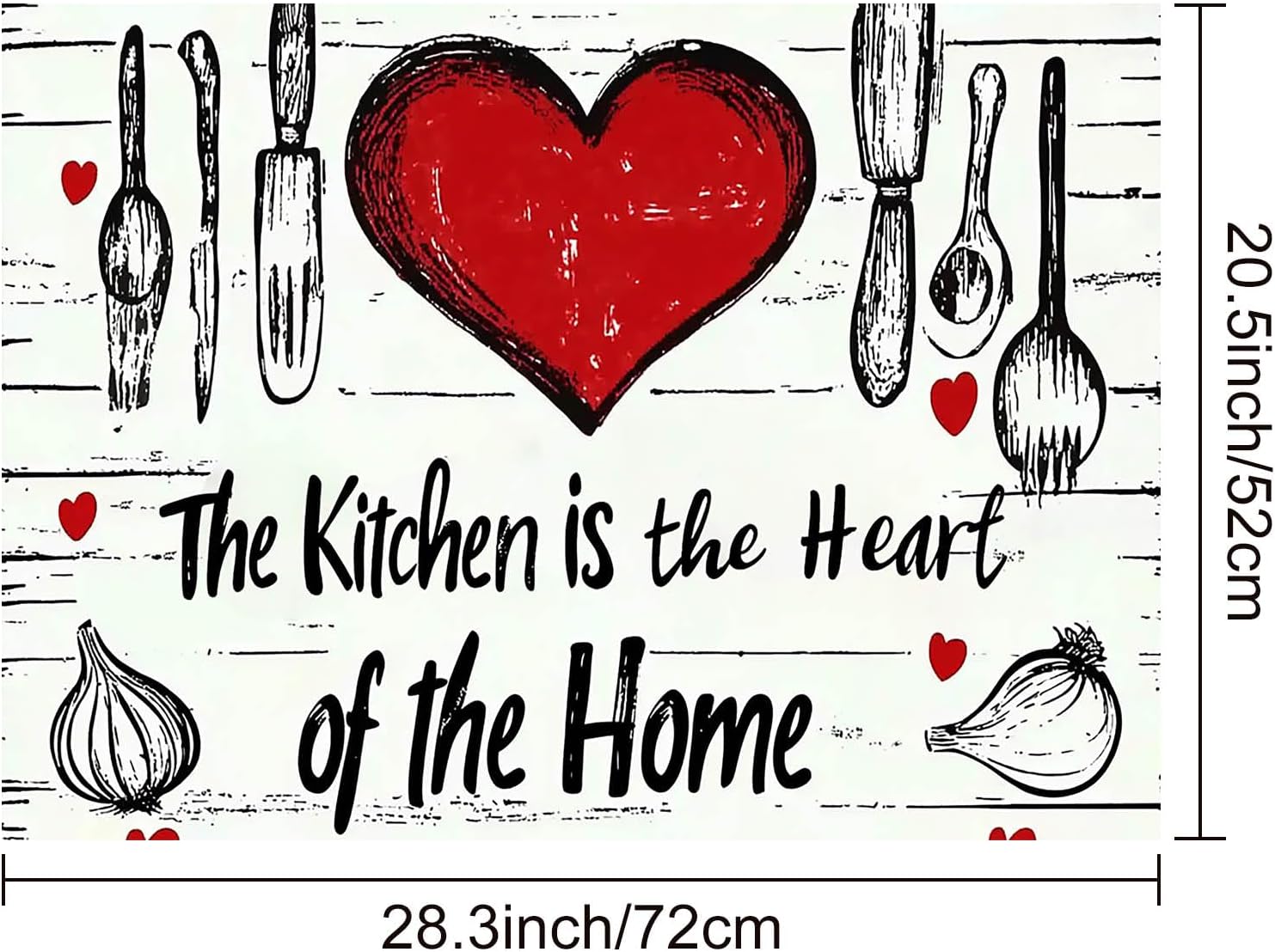 HOMETITUTE Heart Stove Top Cover 28x20 Inch Diatomite Glass Stovetop Decorator Mat Rustic Kitchen Decor Glass Cooktop Protector Electric Stove Cover Pad Heat Resistant Mat