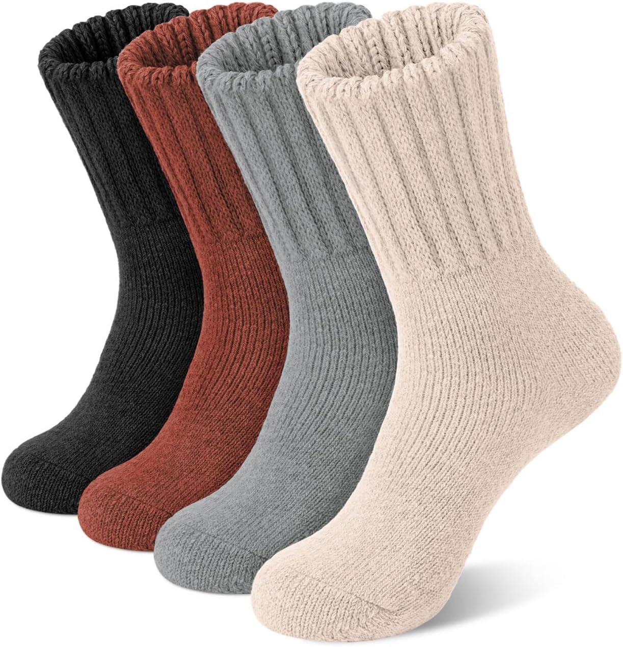 iCamter 4 Pairs Womens Wool Socks - Soft, Thick, Warm Thermal Boot Winter Socks for Gifts