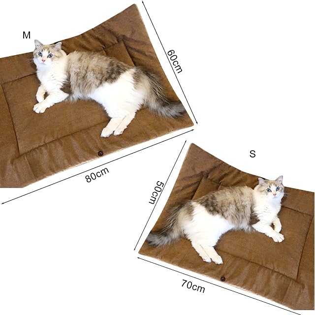 Foto 7 de 7 de Rutaqian Pet Blanket Bed, Multifunctional Foldable Cat Pet Mat Pad Corduroy Soft and Warm Pet Bed Cushion for…