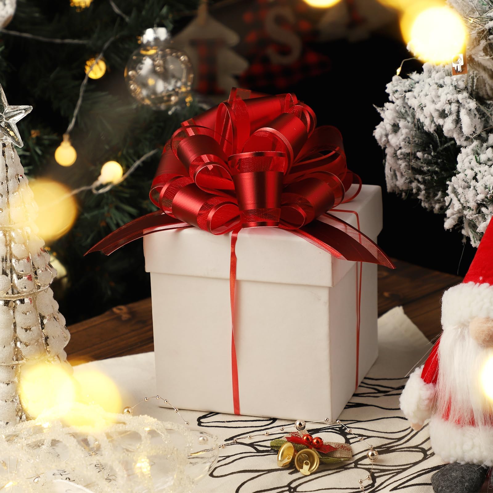 Noeuds Cadeau 15 cm Grands Décoratifs d'emballage Cadeau Rouge pour Mariage Anniversaire Noël