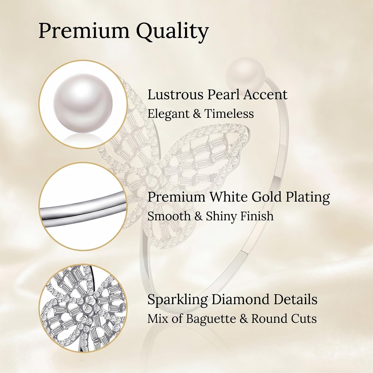 Pearl Cuff Bracelet for Women Gold Bangle Bracelet Prom Jewelry Rhinestone Bracelets Wedding Jewelry for Brides Bridesmaid