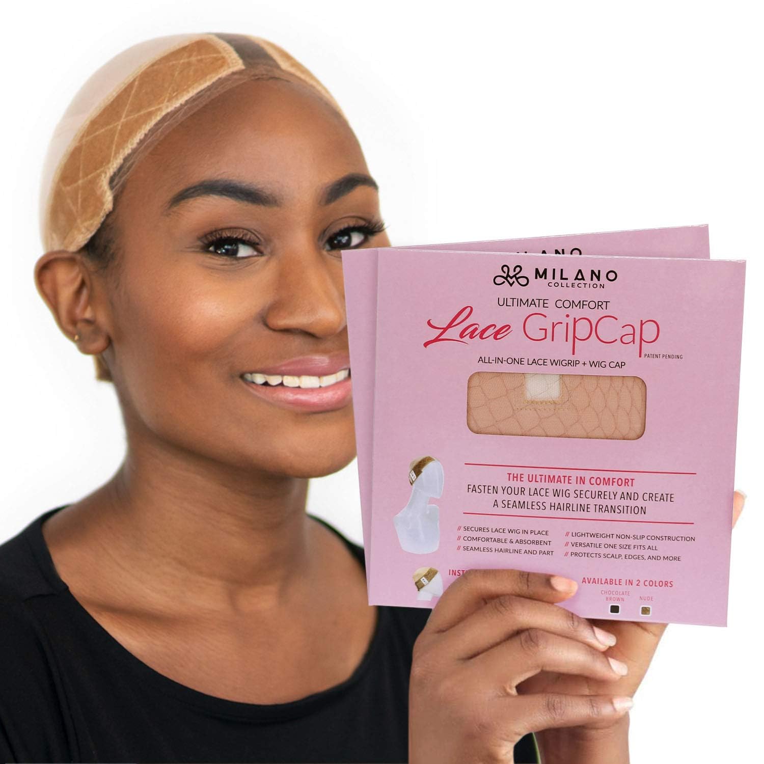 MILANO COLLECTION Lace Wig Grip Cap for Women Adjustable Wig Caps for Women Non Slip with Headband to Secure Lace Top Perfectly in Place
