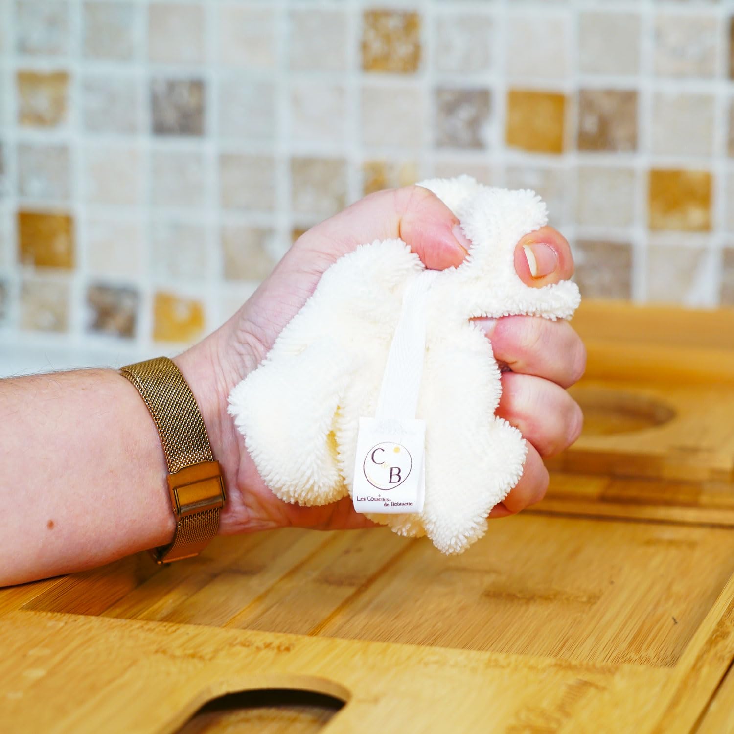 Set 2 Spugna da Bagno e Doccia, Spezzola per corpo, puff morbida e delicata, spugna de bambù lavabile e durevole (Crema Cappuccino)