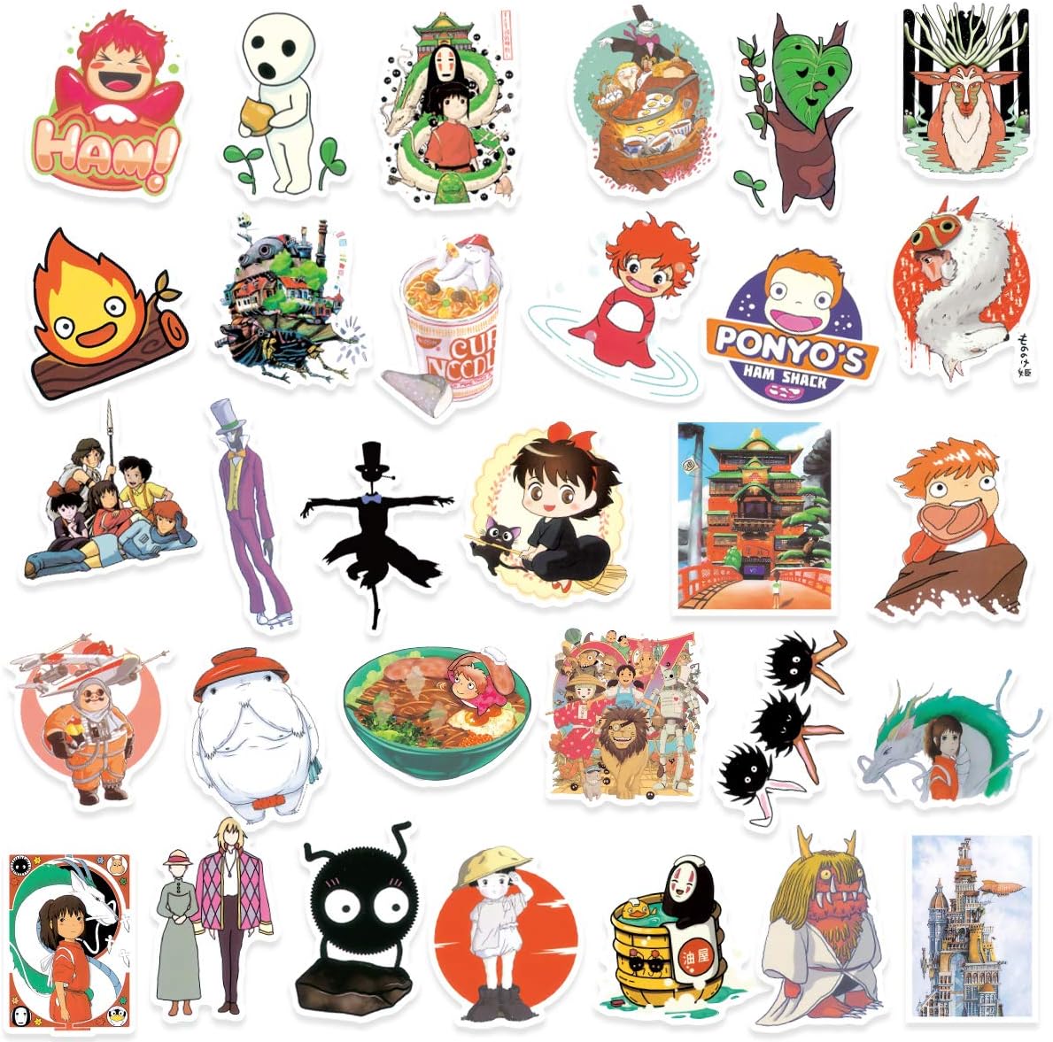 buy stickers 100 pcs hayao miyazaki series anime sticker pack for laptop vinyl stickers decals for waterbottle skateboard luggage hydro flask decal graffiti macbook iphone stickers for adults teens girls online in