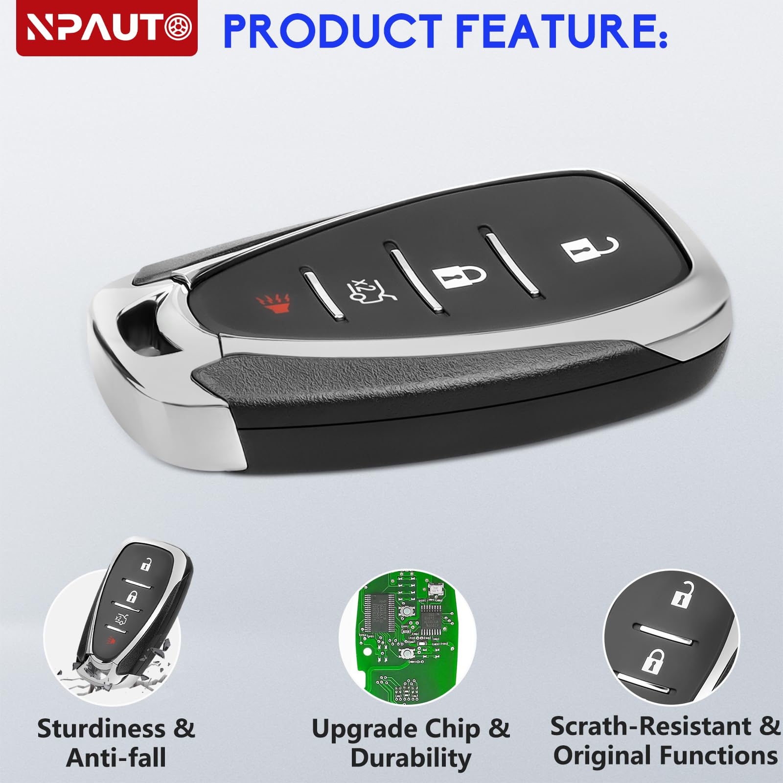 Replacement Key Fob For Chevy Malibu Cruze Camaro 2016-2021 - 4 Button 433MHz HYQ4EA