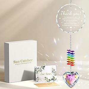 Oikomai Heartfelt Thank You Gifts for Women - Magical Rainbow Maker, K9 Crystal Sun Catcher Teacher Gifts, Coworker Friend Nurse Boss Appreciation Gift - Going Away Farewell Gift Meaningful Keepsake