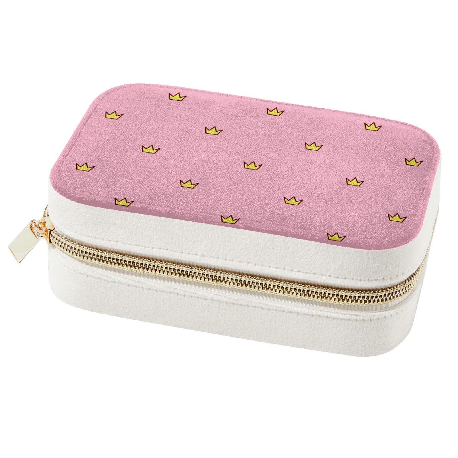 Petite boîte à bijoux fille et mini coffret de rangement pour collier rose