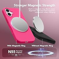 Vista 665 de GONEZ Funda de silicona para iPhone 15 Pro Max, compatible con Magsafe, protector de cámara + protector de pantalla, forro de microfibra suave Negro