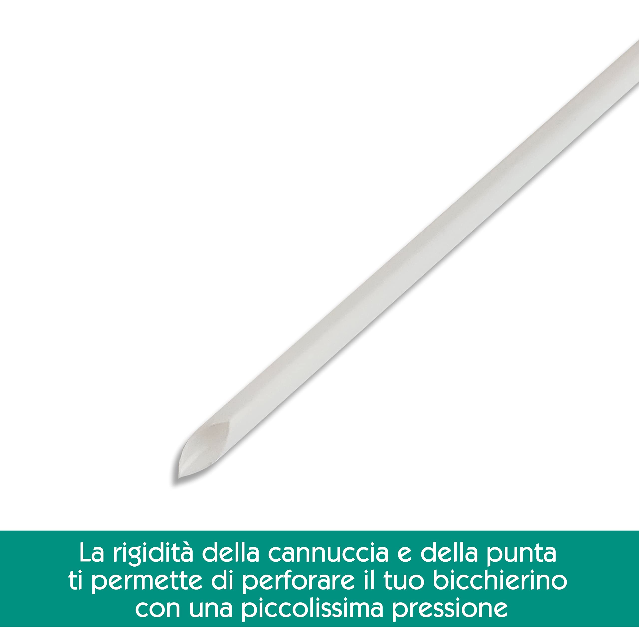 ARLANDA Cannucce Compatibili per Estathe in Lignina, Compostabile per Succhi di Frutta in brick, Resistenti Insapore Inodore, bianche, L.150mmxD.3.3mm Conf.100