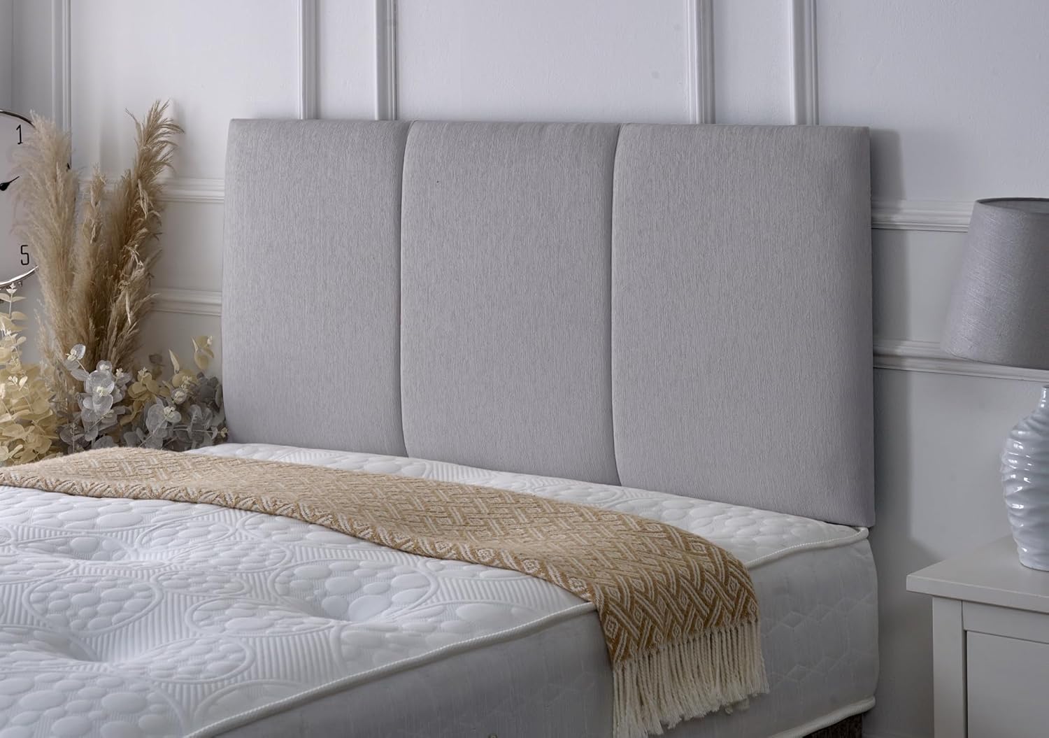 Alton Padded Paneled Divan Bed Headboard Chenille Fabric Headboards