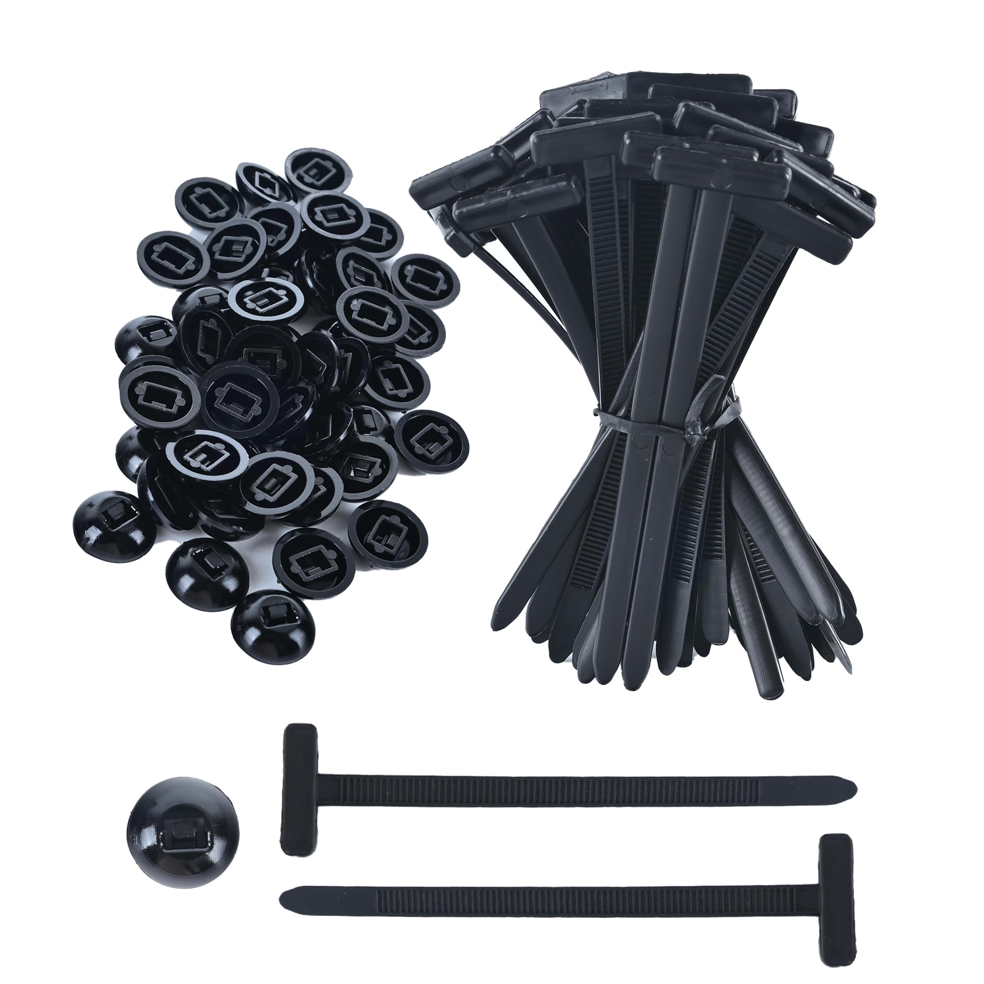 50-Piece Universal Nylon Cable Tie Fastener Set Heavy-Duty Self-Locking Cable Tie Organizer Auto Repair & Daily Use Bumper Clamps — UV-Resistant