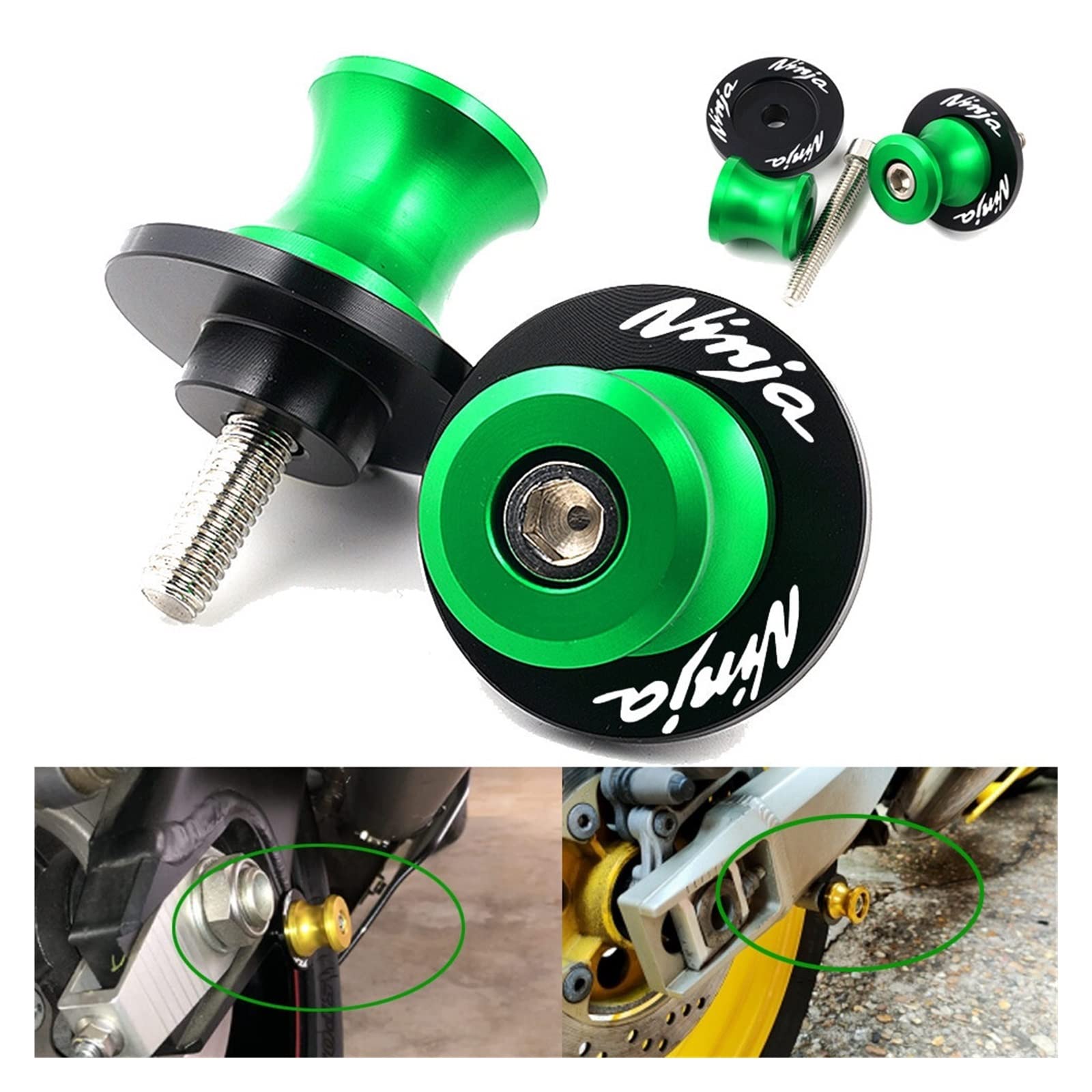 m＆m☆ CYTMALL Ninja M8/M10 Swingarm Spools Rear Stand Screws