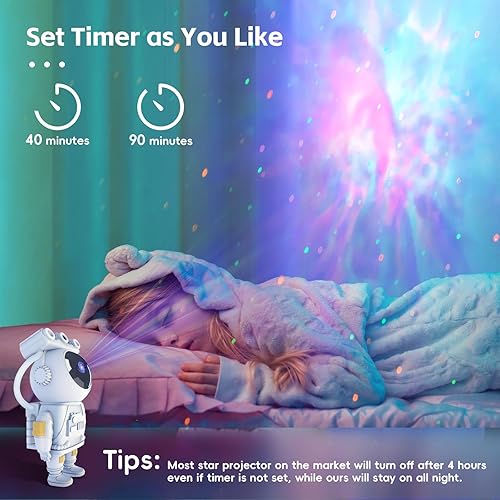 Miniatura 4 de Proyector de astronauta de galaxia, proyector de luz nocturna de estrellas para dormitorio, luces LED de techo estrellado para dormitorio, estética,