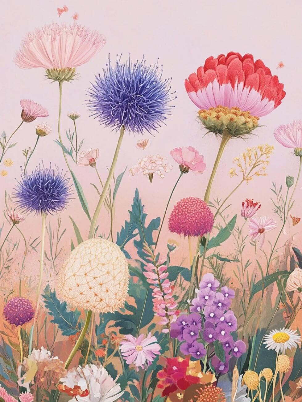 Rqwybcaxn Embroidery Beads Kit Cartoon Flowers 40x50cm