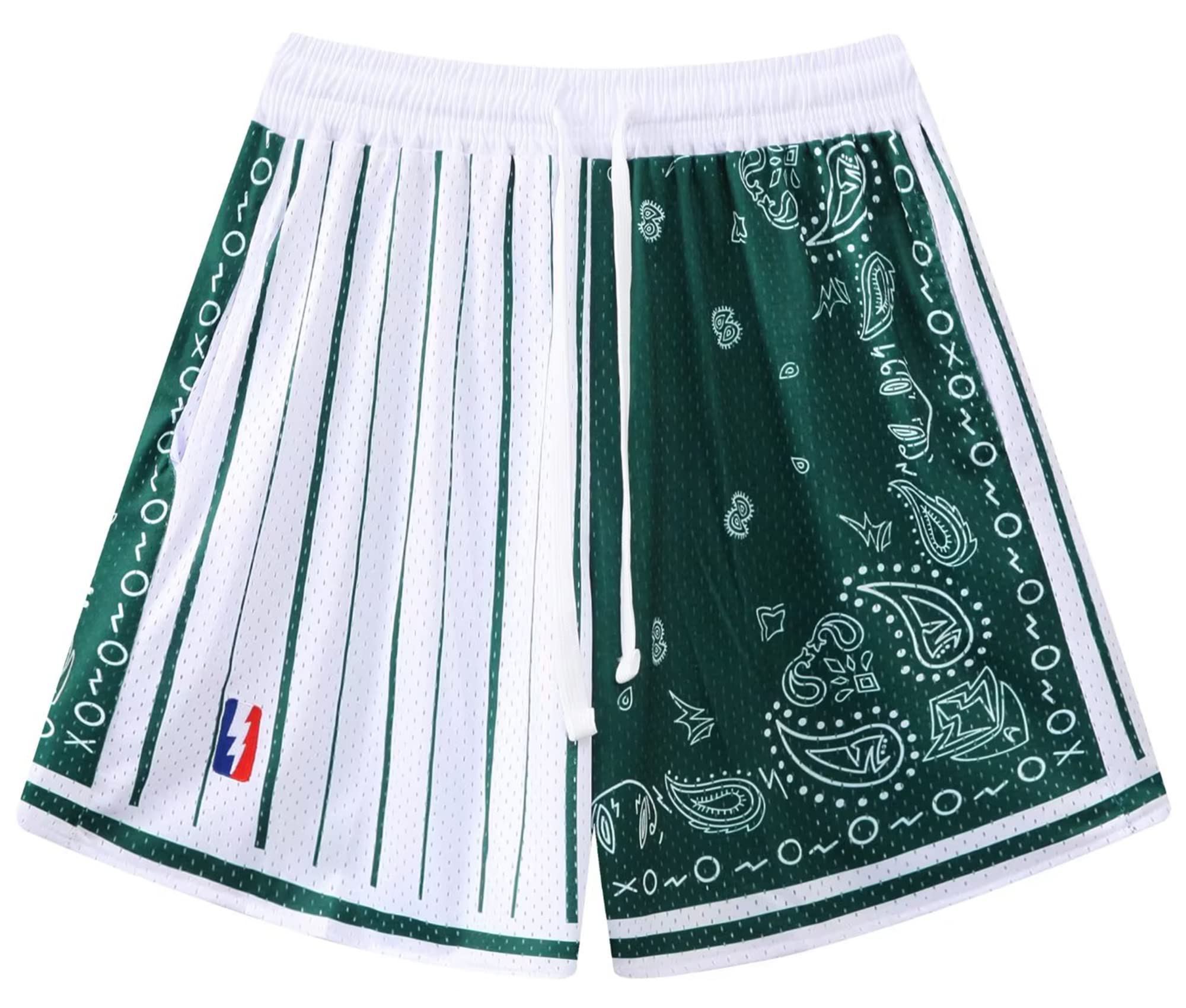 DIOTSR Mens Retro Basketball Shorts Running Athletic Graphic Shorts Streetwear Designer with Pockets