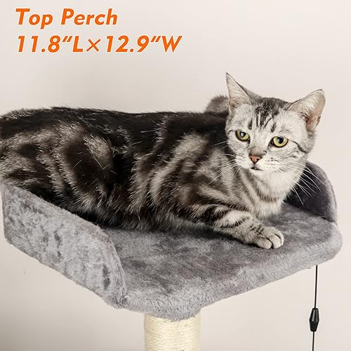 Miniatura 4 de Torre para gatos de 40.2 pulgadas de varios niveles para gatos de interior, árbol alto para gatos con postes rascadores cubiertos de sisal y