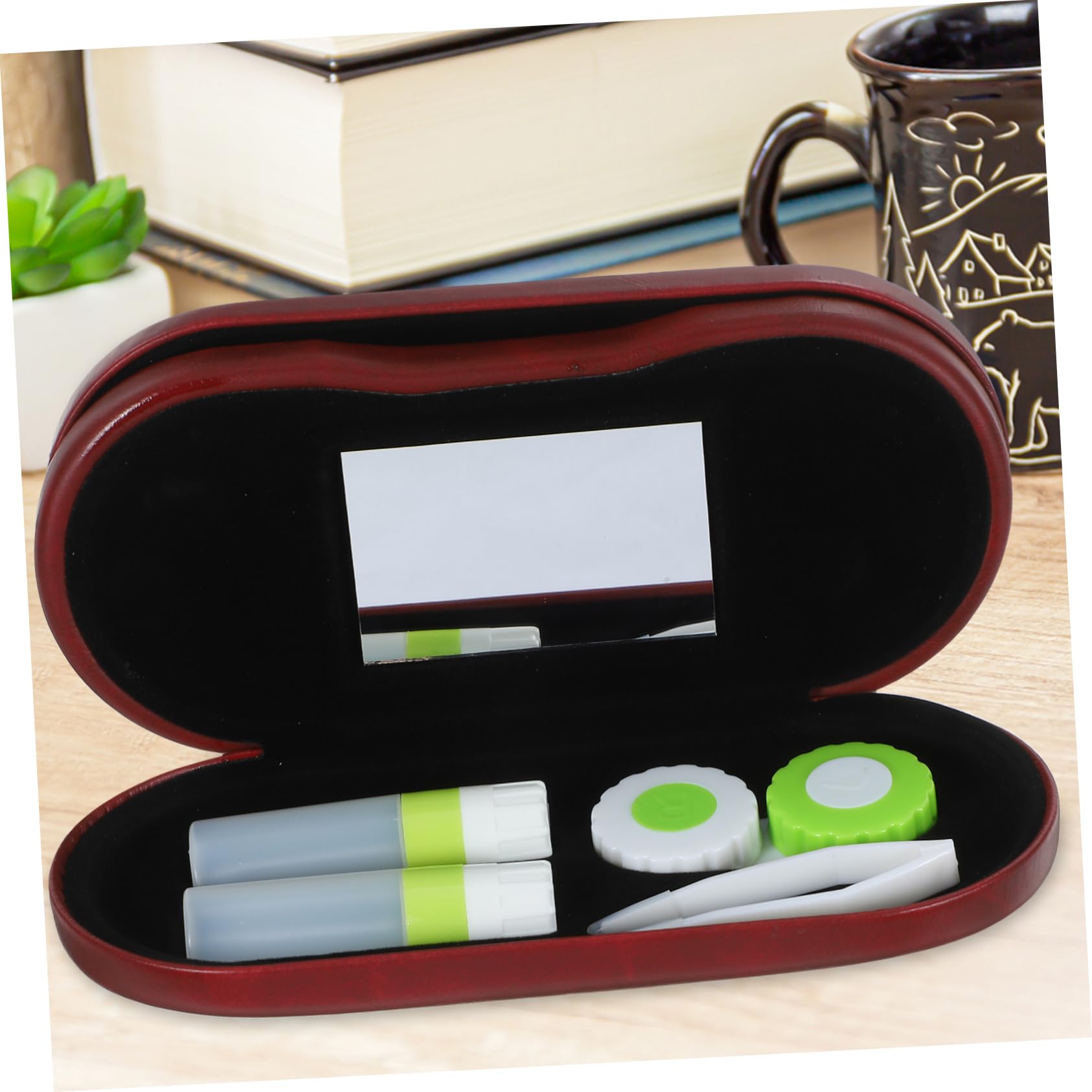 Ipetboom 4juegos Estuche De Gafas Portátil De Doble Soporte para Lentes De Contacto Funda Resistente y Conveniente para Uso Diario Elegante