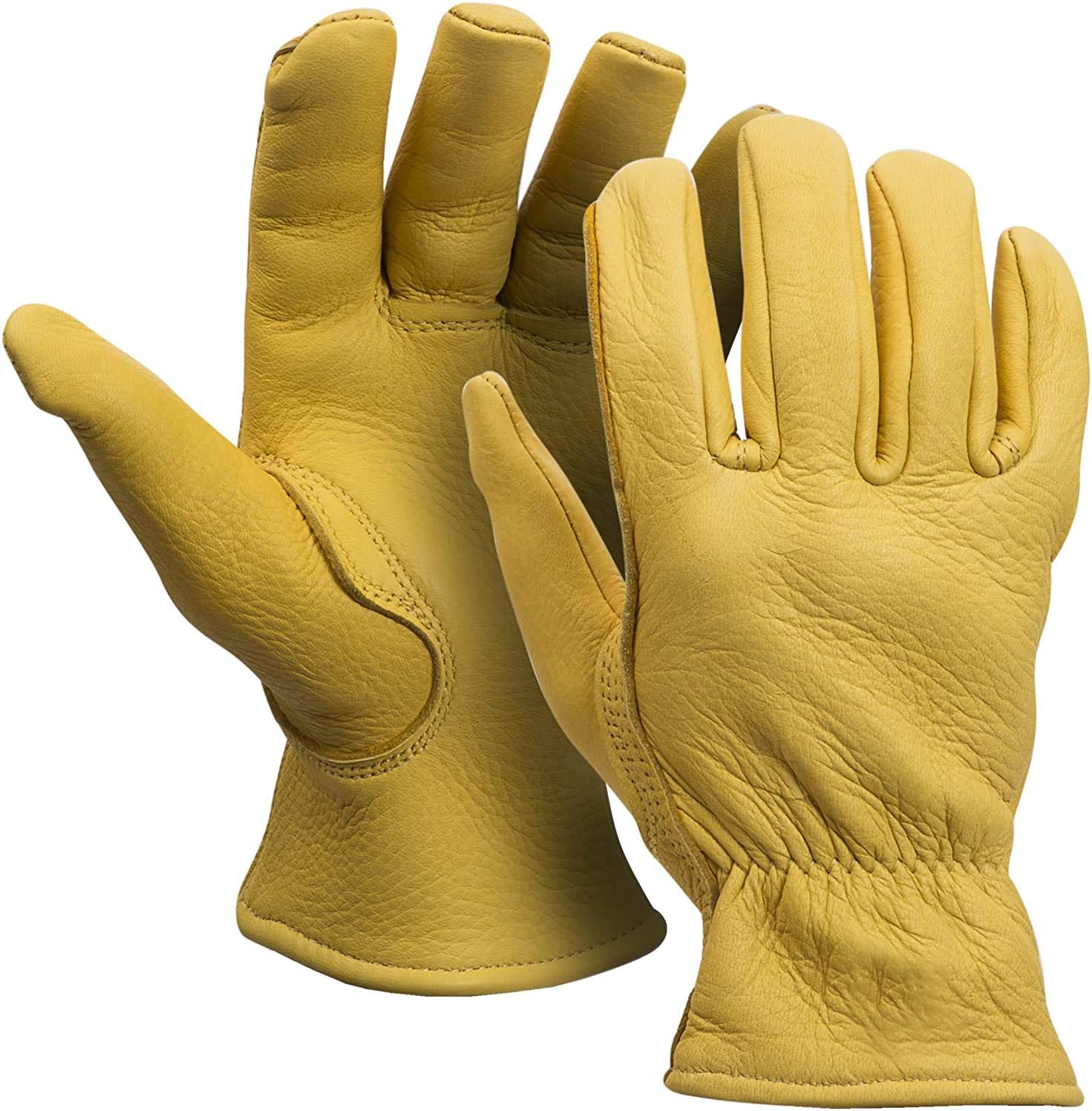 MEN`S FULL GRAIN TAN DEERSKIN LEATHER GLOVES LINED 40 GRAM 3M THINSULATE (American Fur)