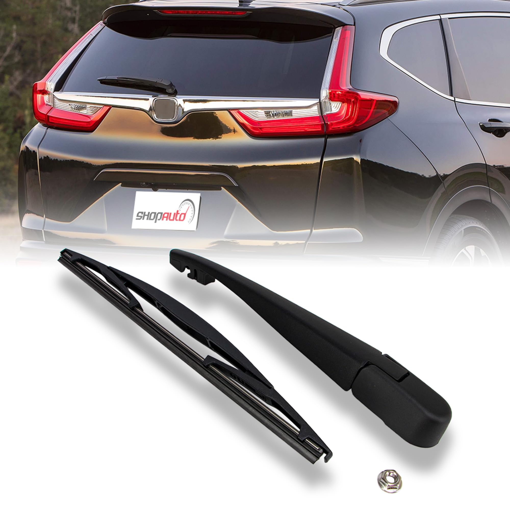 Shopauto Rear Windshield Wiper Arm Blade Assembly Kit Compatible with 2017-2022 Honda CR-V, Rear Window Wiper Replacement, 76720-TLA-A01, 76730-