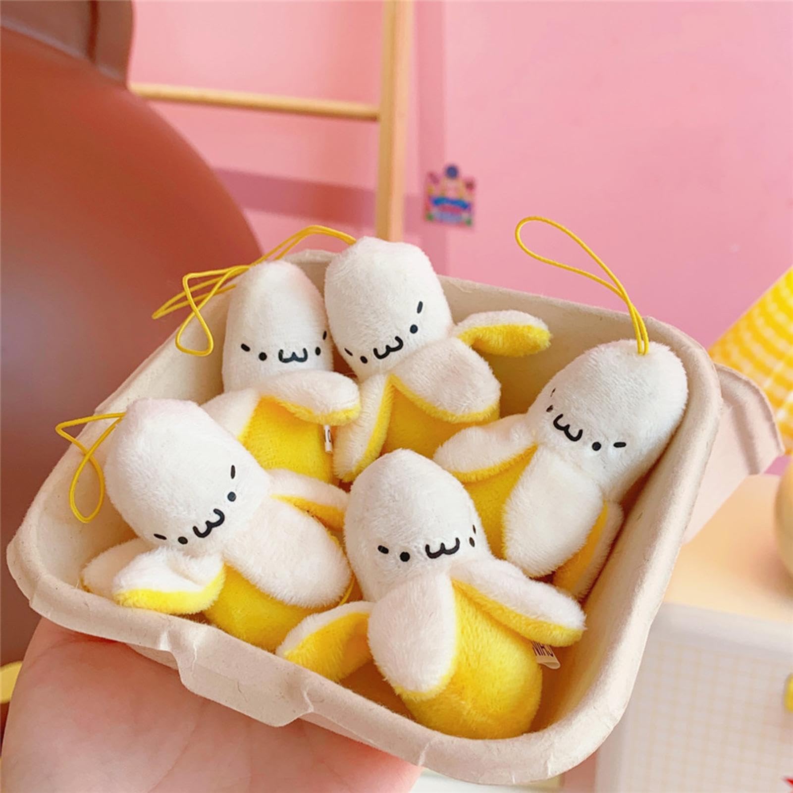 Amazon.co.jp: [Jescion] かわいいバナナのぬいぐるみキーホルダー 
