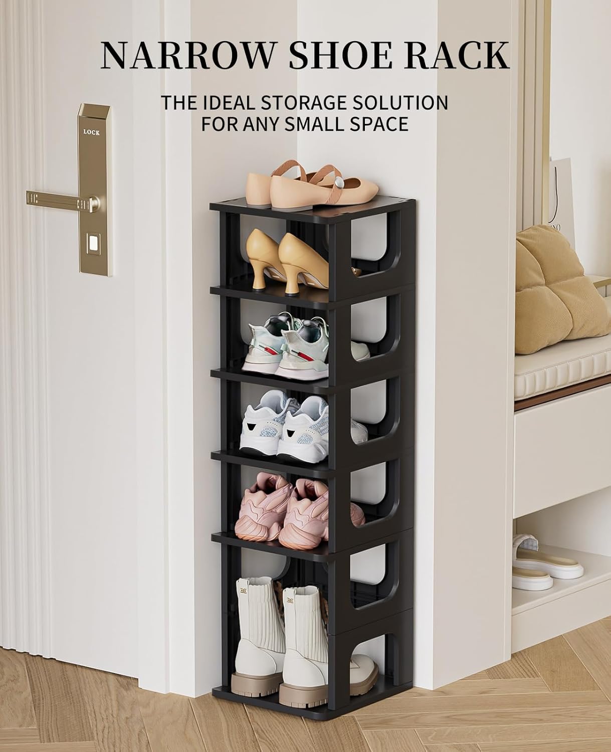 Shoe Storage Plastic Shoe Rack With Lock Greeno GREENO-4 Layer