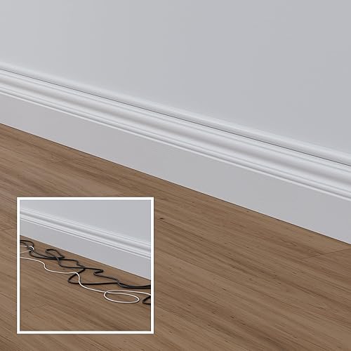 Miniatura 5 de D-Line Ocultador de cable de TV, cubierta semicircular, montaje en pared, bisagras de una pieza, para pintar, adhesivo, decorativo, 2 de 0.78 de