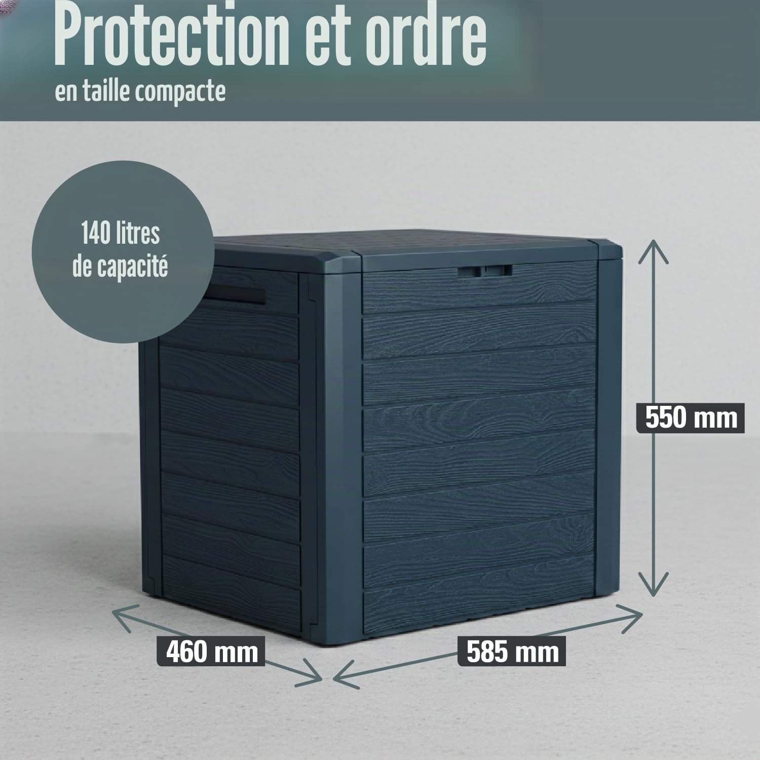 Woodebox 140L Garden, dimensions (mm) 585x460x550, couleur anthracite