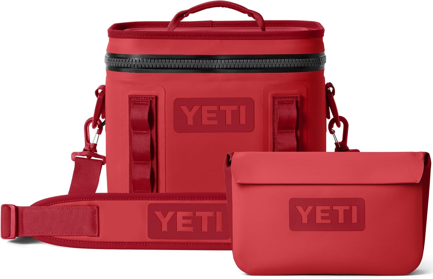 YETI Hopper Flip 8 Portable Cooler with Sidekick Dry 3L Gear Case, Rescue Red