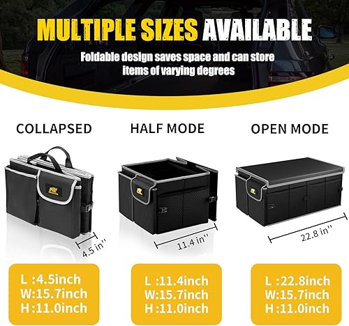 Miniatura 6 de MIKKUPPA Organizador de maletero de automóvil, organizador catiónico de tela Oxford de 65 litros con tapa para SUV, camión y camioneta, material