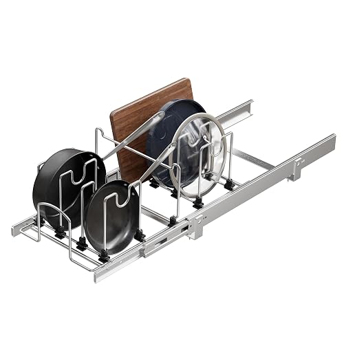 Pull Out Pots and Pans Organizer Under Cabinet, Sliding Adjustable