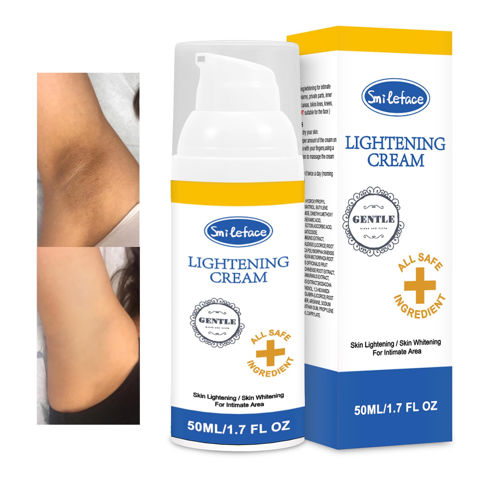 Intimate Areas Skin Lightening Cream for Private Parts, Underarm, Intimate Area, Bikini Area, Inner Thighs, Knees, Elbows, Bleach Skin Bleaching Whitening Cream For Body