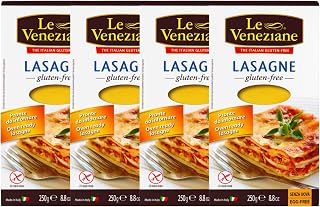 Rex Gluten-Free Lasagna Sheets 250g Pack of 4 | Authentic Italian No-Boil Pasta, Corn & Rice Blend, Non-GMO Made in Italy