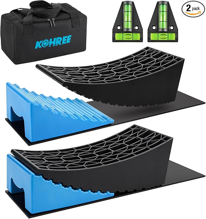 12 Best Leveling Blocks for RV Review 2025 15 Kohree RV Leveling Blocks, Upgrade 2 Packs Sturdy RV Curved Levelers