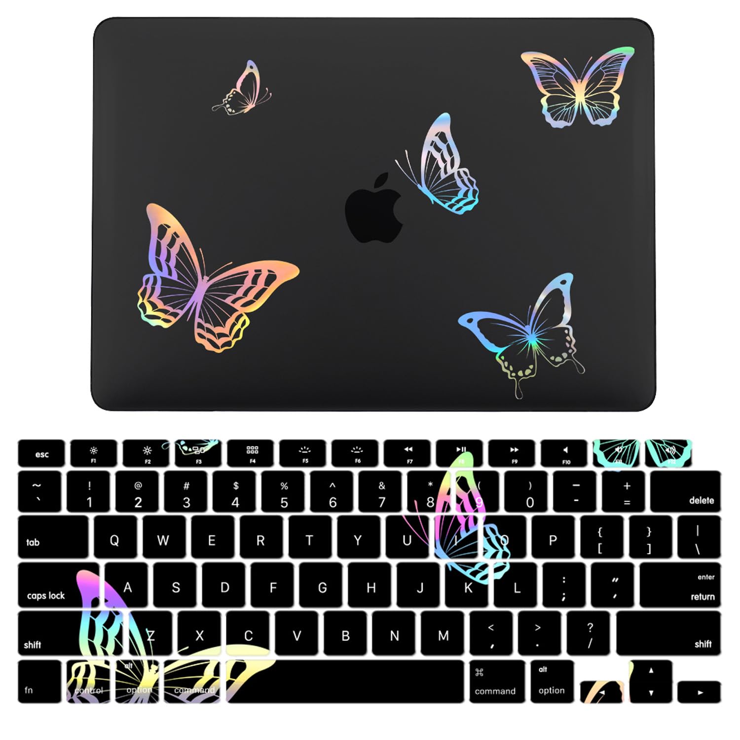 Coque MacBook Pro 13 Retina 2012-2015 A1502 A1425 protection rigide noir pailleté et couvre-clavier - 7