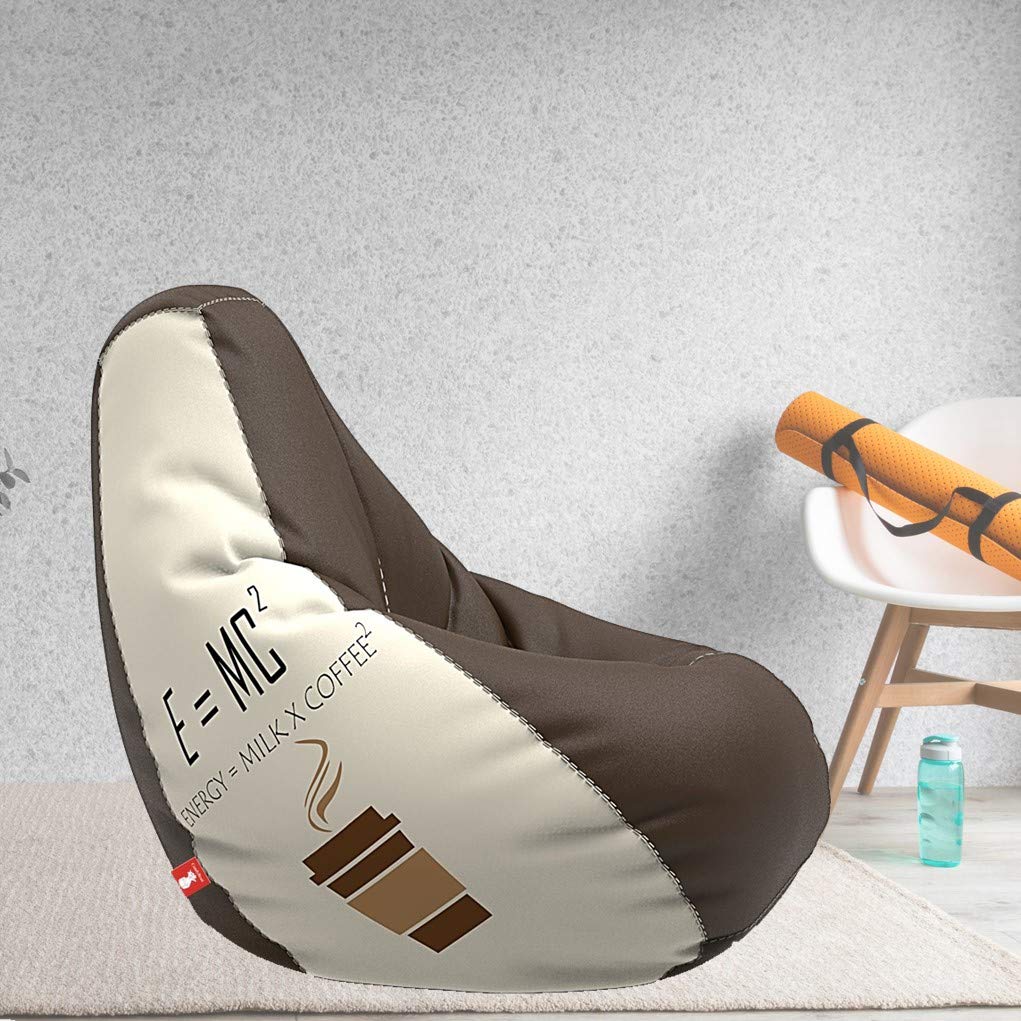 ComfyBean - XXXXL - Bean Bag with Beans Filled - e=mc2 Brown Cream