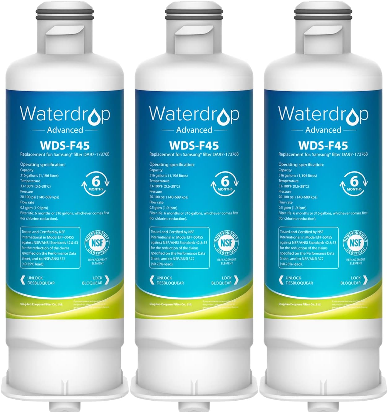 Waterdrop DA9717376B NSF 53 & 42 Certified Compatible with Samsung HAF