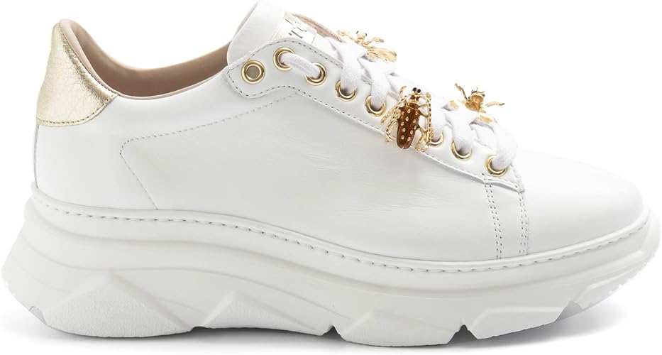 Stokton Sneaker Donna Bee 857D Bianca e Oro - 857D Vitello Bianco - Taglia  40 : Amazon.it: Scarpe e borse