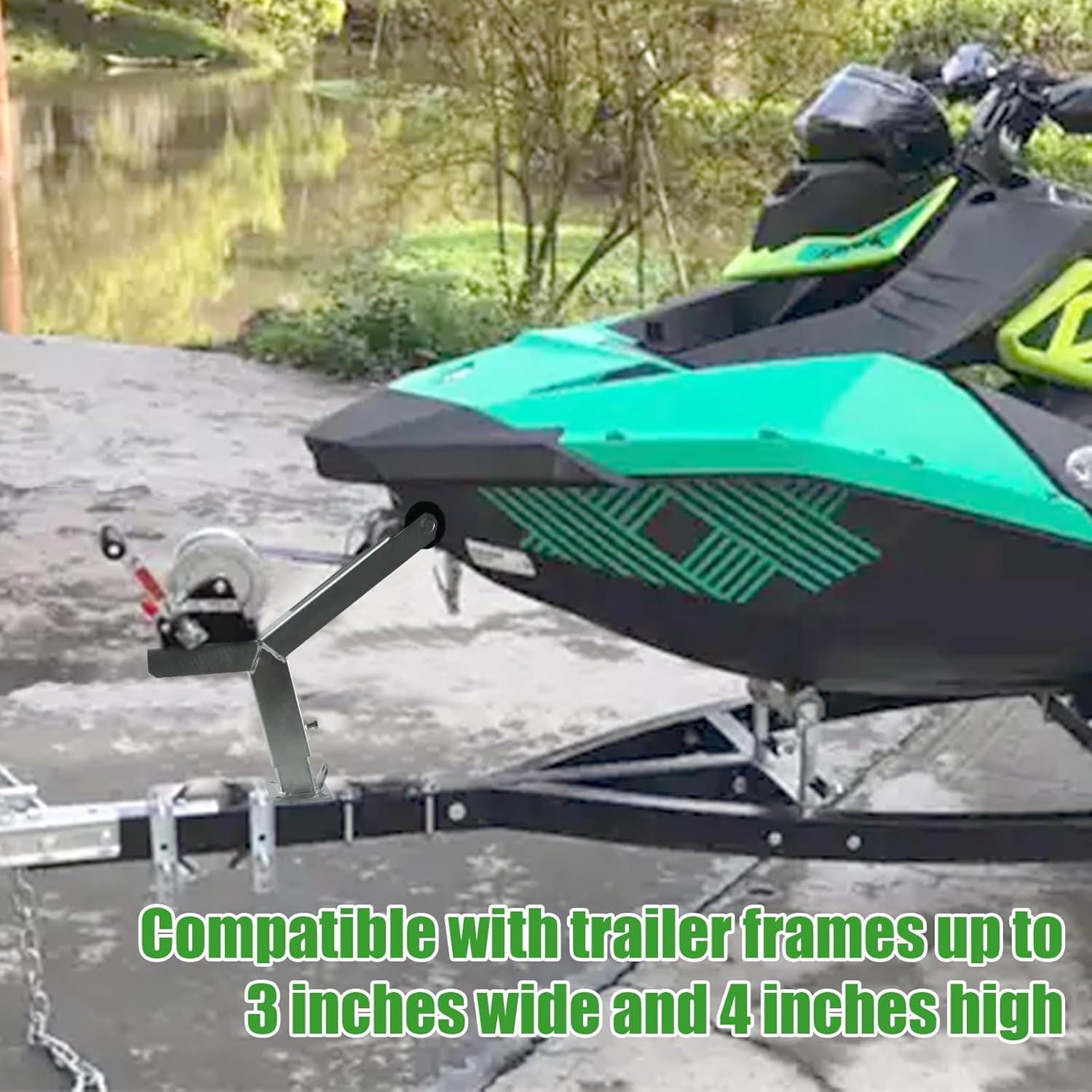 Boat Trailer Winch Stand with Roller Compatible with 3" W x 4" H Trailer Drawbar Adjustment Height Boat Winch Mount Boat Trailer Winch Stand