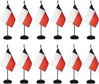 Vista 26 de Juego de banderas argentinas de escritorio con poste negro de 13 pulgadas, base negra y parte superior de lanza, bandera de escritorio argentina