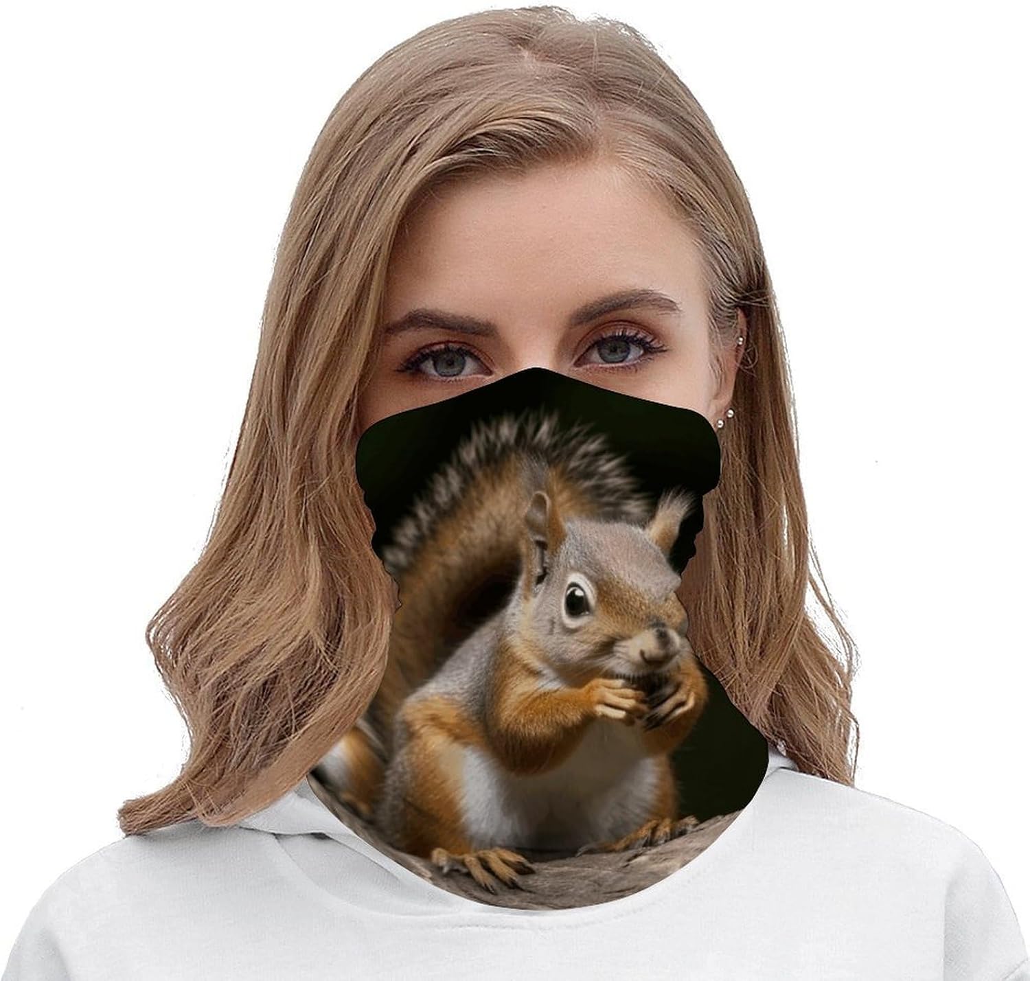 Sun UV Protection Neck Gaiter Upf 50+ Balaclava Ski Squirrel Animal Face Mask Summer Face Cover Scarf Breathable Bandana for Fishing Hunting Kayaking Hiking Cycling Outdoor Activities